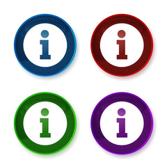 Info icon shiny round buttons set illustration
