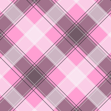 Light Purple Gingham Pattern. Texture From Squares For - Plaid, Tablecloths, Clothes, Shirts, Dresses, Paper, Bedding, Blankets, Quilts And Other Textile Products. Vector Illustration EPS 10