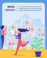 Public, University Library Vector Poster Template