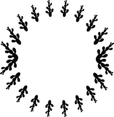 Fototapeta na wymiar Cactus Split and Circle Monogram Vector Silhouette 