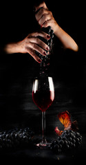 woman with a glass of red wine