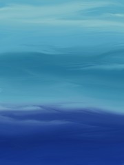 Blue background. Ocean blue wavy painted background 