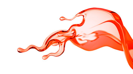 Splash fluid. 3d illustration, 3d rendering.