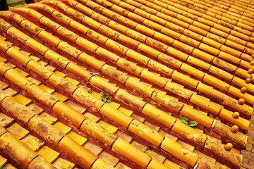 Tile roof pattern textured background.