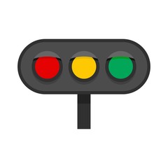 Horizontal traffic lights icon. Flat illustration of horizontal traffic lights vector icon for web design