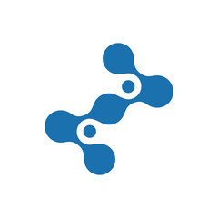 abstract neuron cell biotech molecule atom nanotechnology logo vector icon