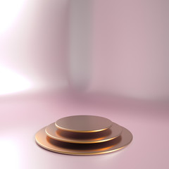 Elegant, beautiful abstract background with elements, studio, pedestal, minimalism. 3d illustration, 3d ..rendering.