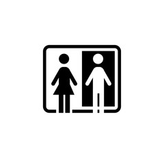 Men and women gender sign WC Toilet signage door plate icon