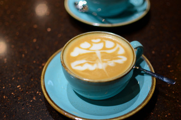 cup of coffee on a background with copy space for your text