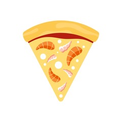 Sea food pizza icon. Flat illustration of sea food pizza vector icon for web design