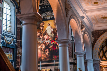 Interiors of Saint Charles Borromee church, Anvers, Belgium