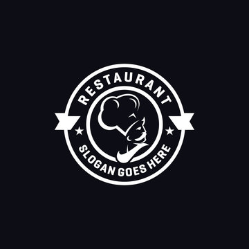 restaurant emblem label logo design vector