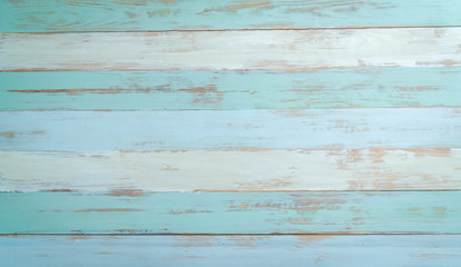 vintage beach wood background - old blue color wooden plank - Powered by Adobe