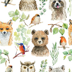 Animals watercolor illustration