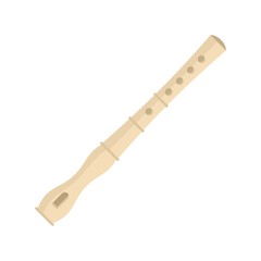 Flute instrument icon. Flat illustration of flute instrument vector icon for web design