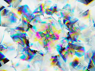 Gemstone or diamond texture closeup and kaleidoscope