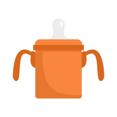 Baby sippy cup icon. Flat illustration of baby sippy cup vector icon for web design