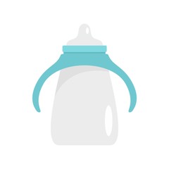 Milk sippy cup icon. Flat illustration of milk sippy cup vector icon for web design