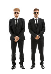 Handsome security guards on white background