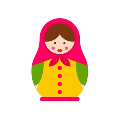 Handmade nesting doll icon. Flat illustration of handmade nesting doll vector icon for web design