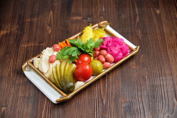 Pickled vegetables . Menu