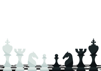 Chess game pieces  icons set ,strategy