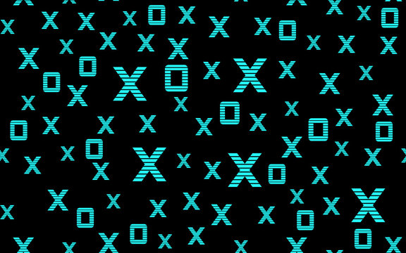 x o seamless pattern black