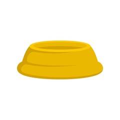 Pet food plate icon. Flat illustration of pet food plate vector icon for web design