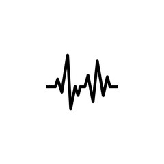 Heartbeat heart beat pulse flat vector icon for medical apps and websites.