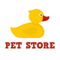 Pet store wash duck logo. Flat illustration of pet store wash duck vector logo for web design