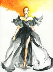 schöne Frau. Modeillustration. zeitgenössische Aquarellmalerei © Anna Ismagilova