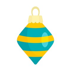 Cone xmas toy icon. Flat illustration of cone xmas toy vector icon for web design