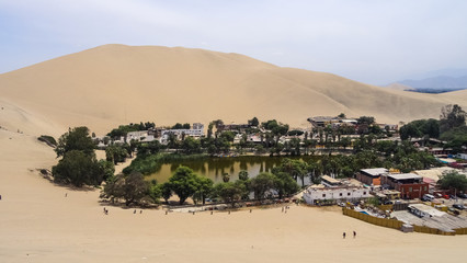 Oasis Huacachina in Peru, not far from Ica