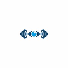 Eyes Barbell Gym Fitness Logo Design Modern Template
