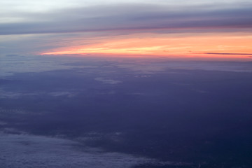 sunrise above clouds