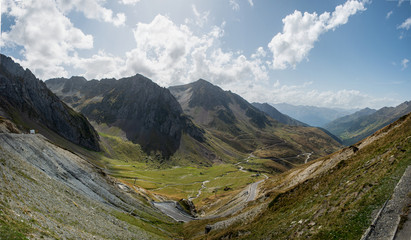 Fototapeta na wymiar View of Col du Tourmalet in pyrenees mountains