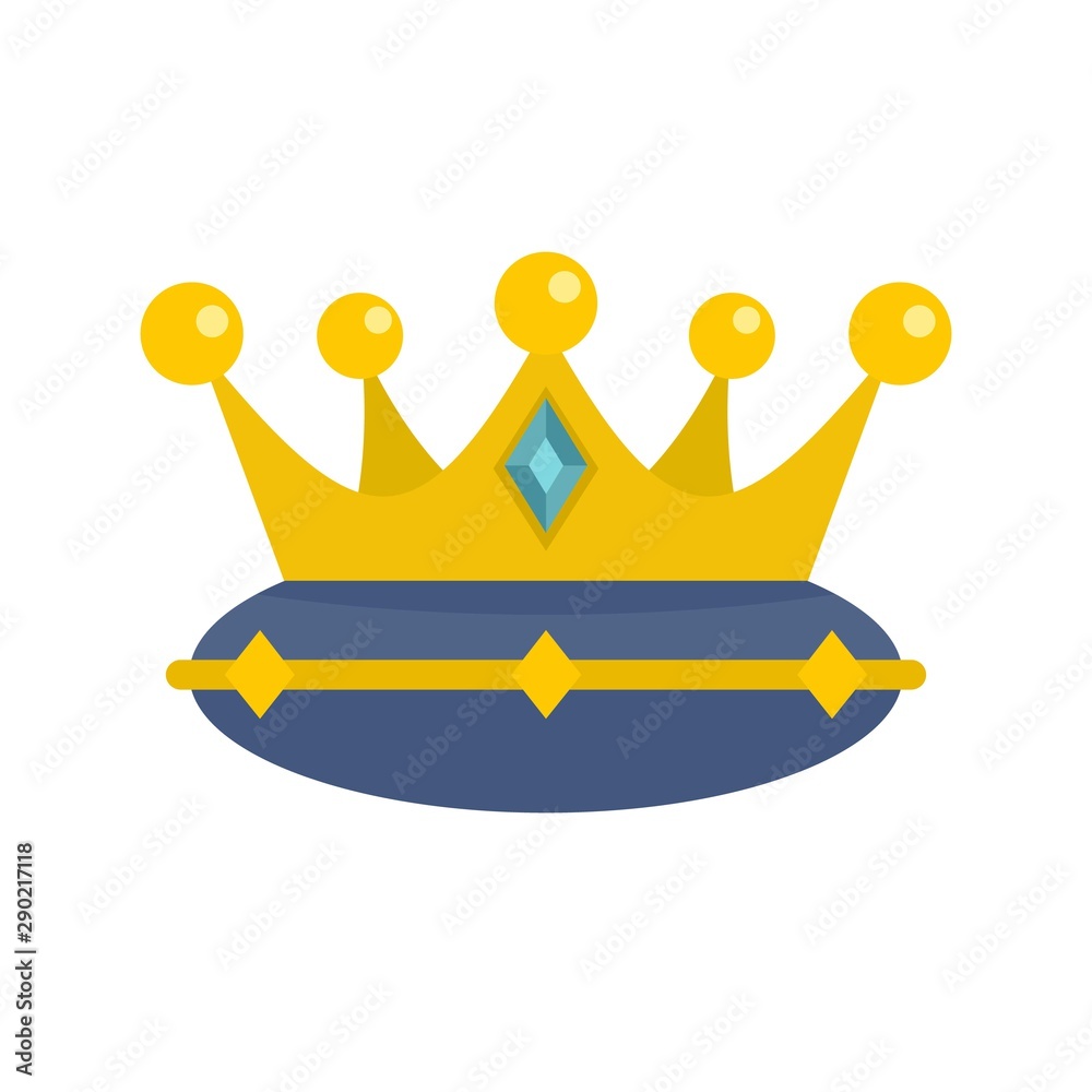 Poster Queen crown icon. Flat illustration of queen crown vector icon for web design