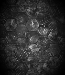 Black and White Grungy Tiled Background With Spotlight