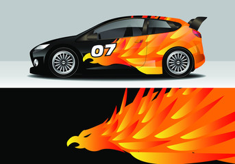 Naklejka premium car wrap with colorful modern line vector design