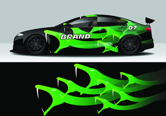 car wrap with colorful modern line vector design