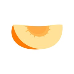 Piece of apricot icon. Flat illustration of piece of apricot vector icon for web design