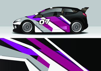 Fototapeta premium car wrap with colorful modern line vector design