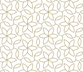 Naadloze patroon met abstracte geometrische lijn textuur, goud op witte achtergrond. Licht modern eenvoudig behang, heldere tegelachtergrond, zwart-wit grafisch element