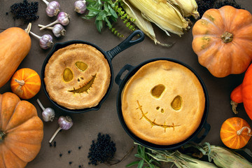 Halloween party home baked pumpkin pies