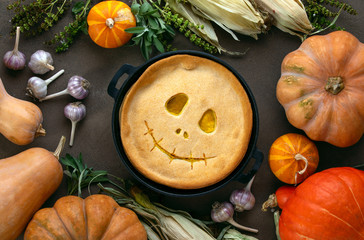 Halloween party home baked pumpkin pie