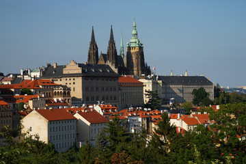 Prague Castle aerial panorama view, Czech Republic