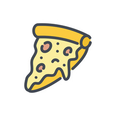 Pizza color line icon. Slice of pizza vector outline colorful sign.