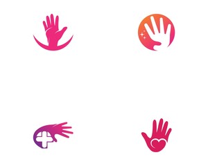 Hand care logo template vector creative design