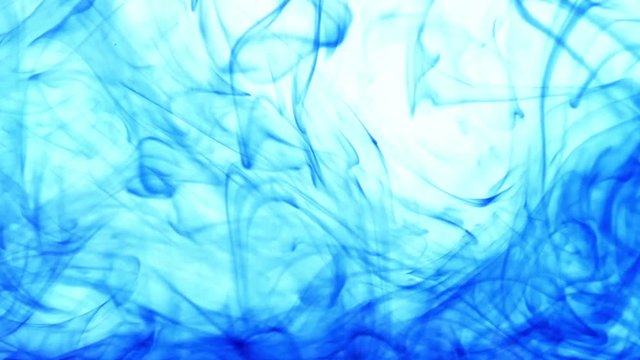 Blue water waves in aquarium slow motion. Abstract background.