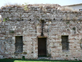 Ancient wall in the old part of Istanbul texture